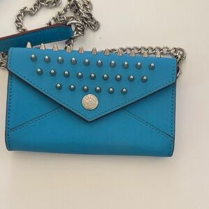 Studded Envelope Crossbody Bag - Blue